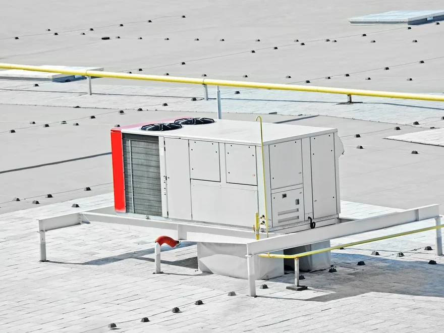 Commercial rooftop HVAC unit ready for system upgrade or retrofit.