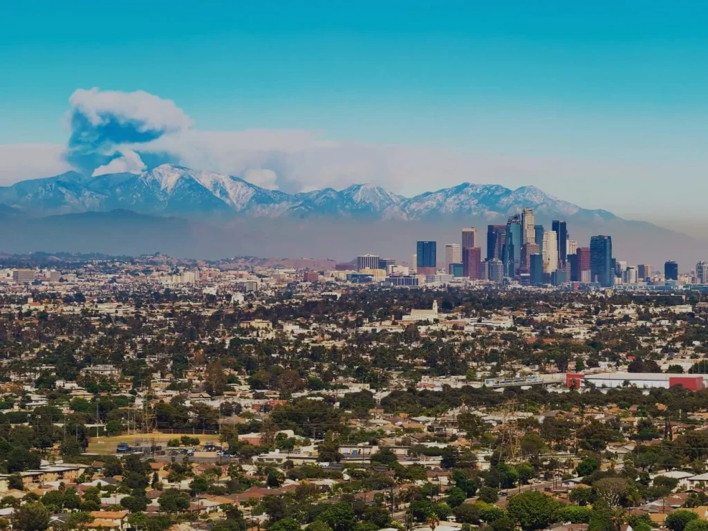 wildfire above Los Angeles