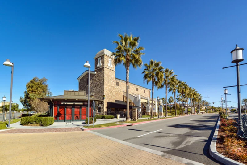 Retail shopping center in Chula Vista, California, representing commercial HVAC service needs for storefronts and mixed-use properties.
