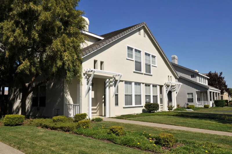 Front view of a duplex in Mountain View, California, representing small multi-unit properties served by our HVAC services.