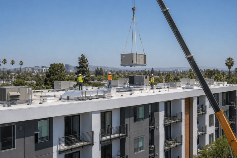 Commercial HVAC replacement at an Orange County multifamily property