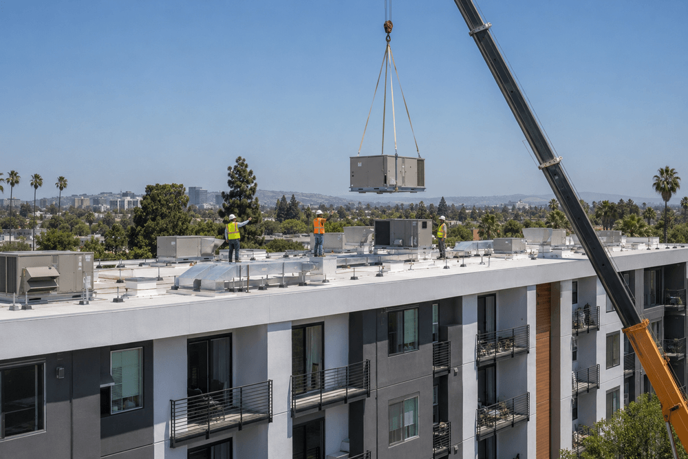 Commercial HVAC replacement at an Orange County multifamily property